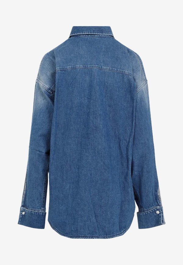 Draped Denim Shirt