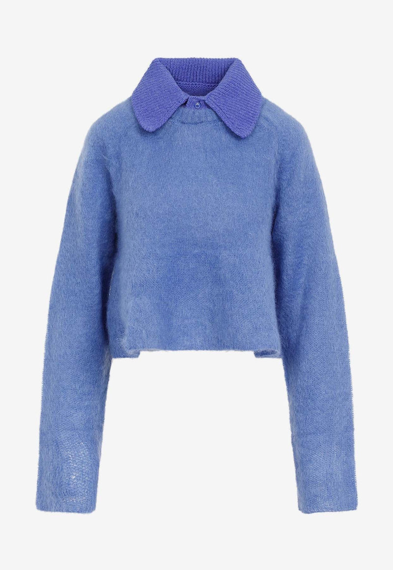 Mohair Blend Polo Sweater