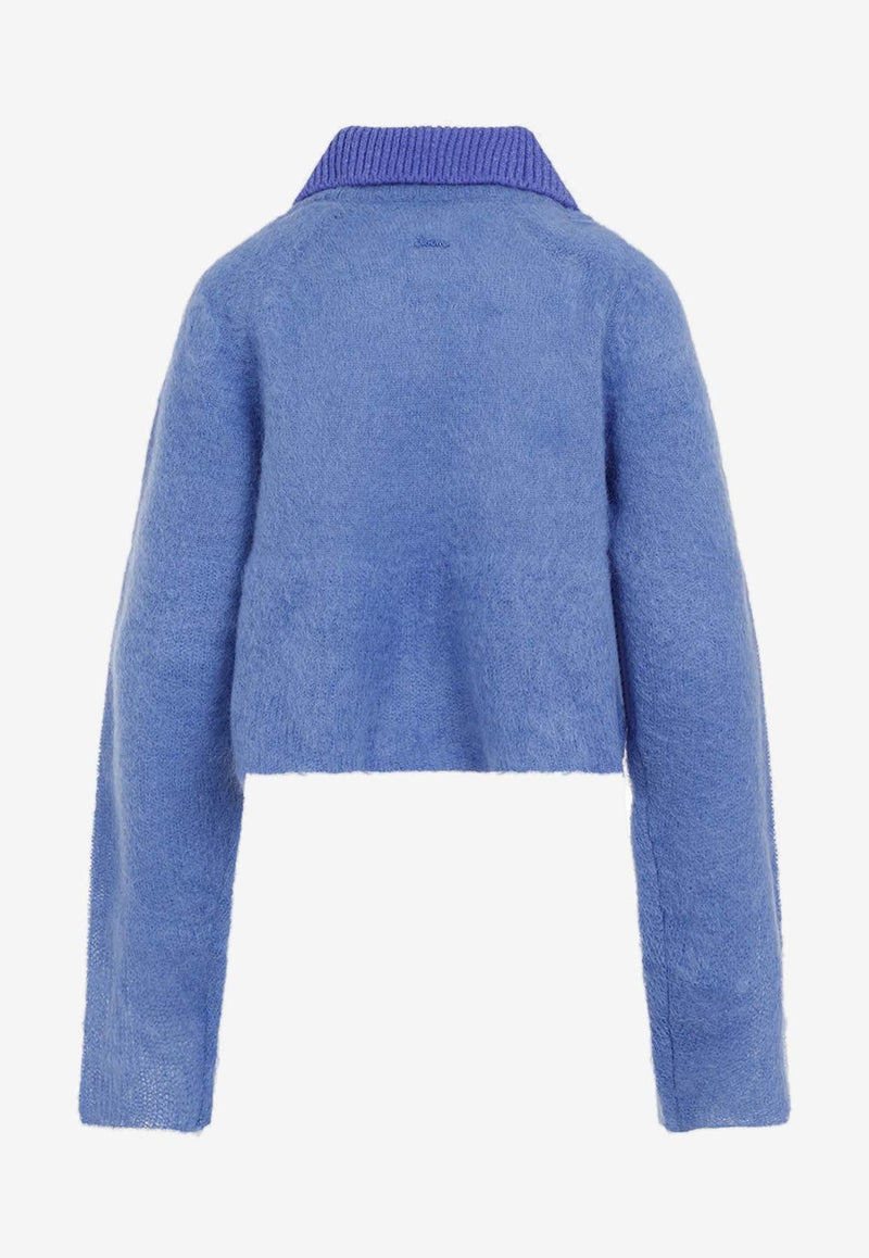 Mohair Blend Polo Sweater