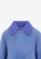 Mohair Blend Polo Sweater