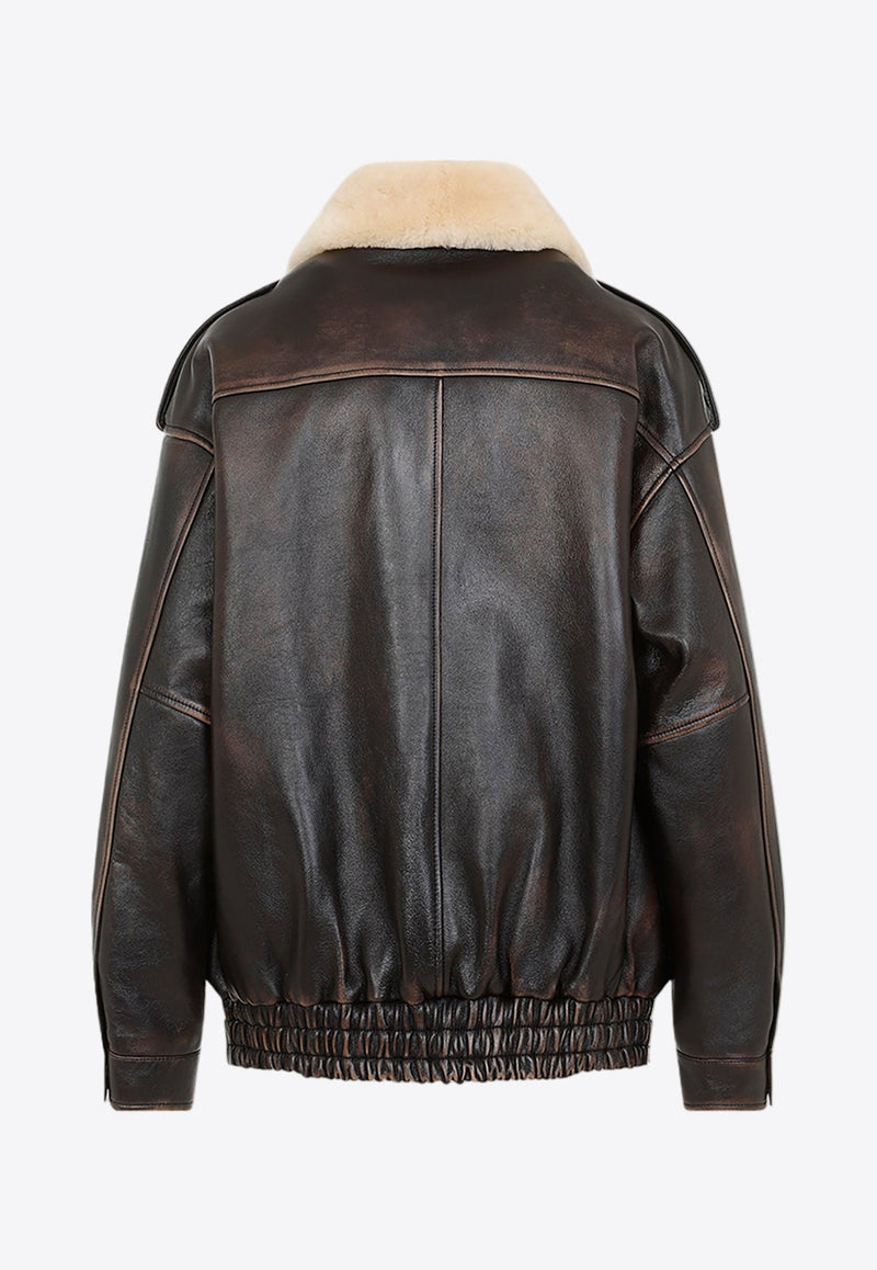 Logo Leather Jacket