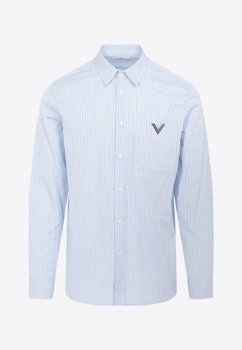 VLogo Striped Poplin Shirt