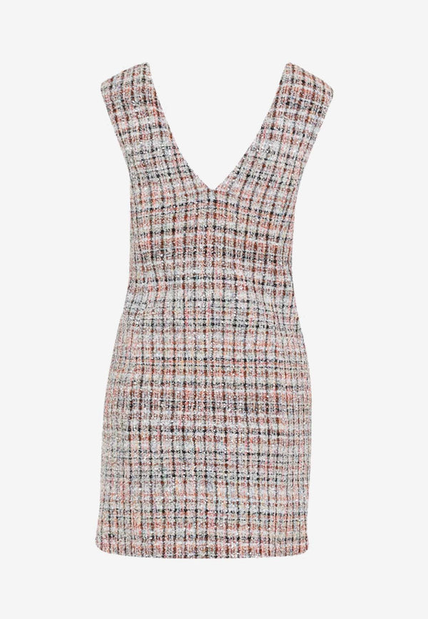 Bouclé Checkered Mini Dress