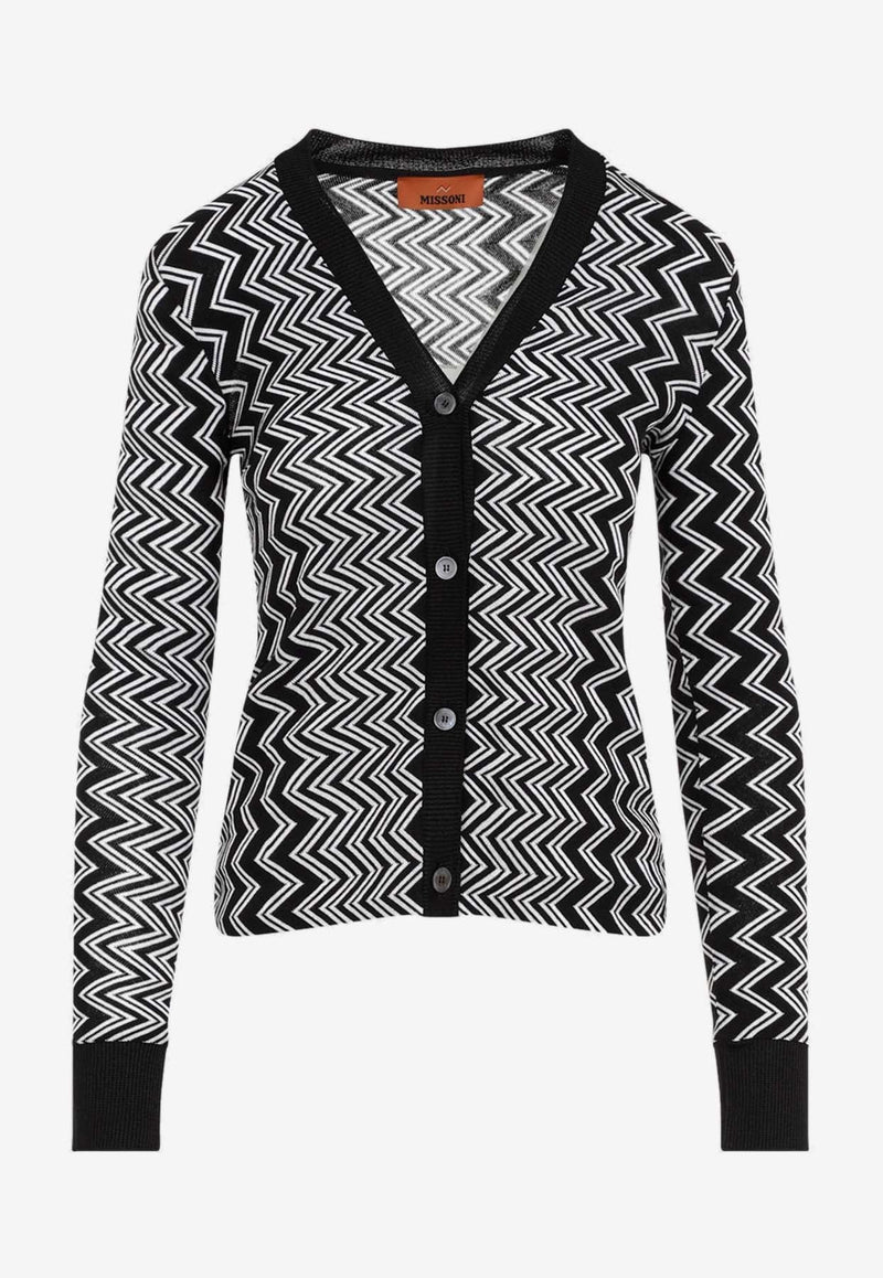 Zig Zag V-neck Cardigan