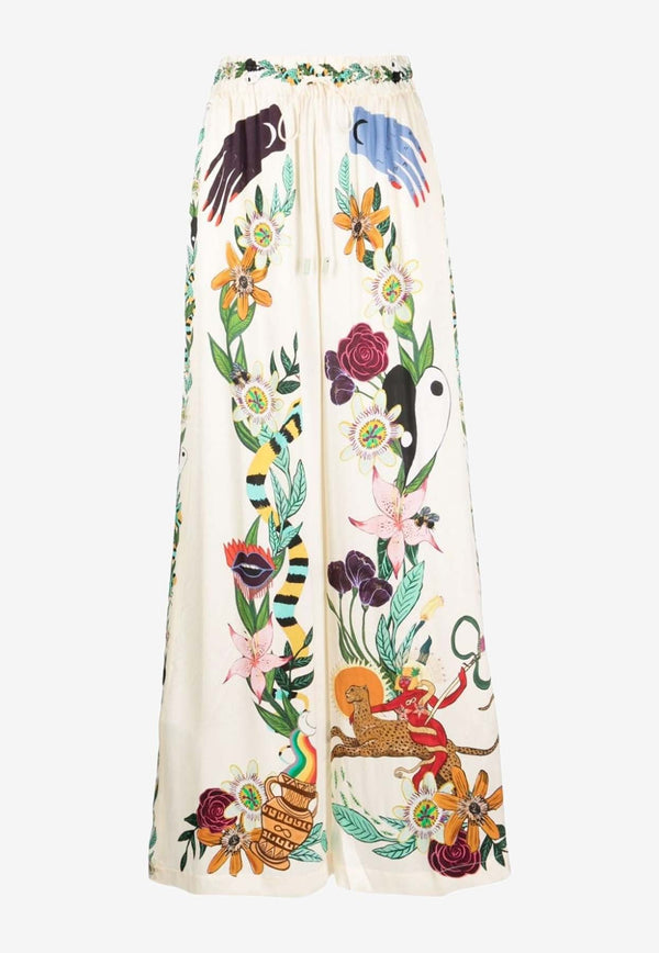 Meagan Floral Silk Pants