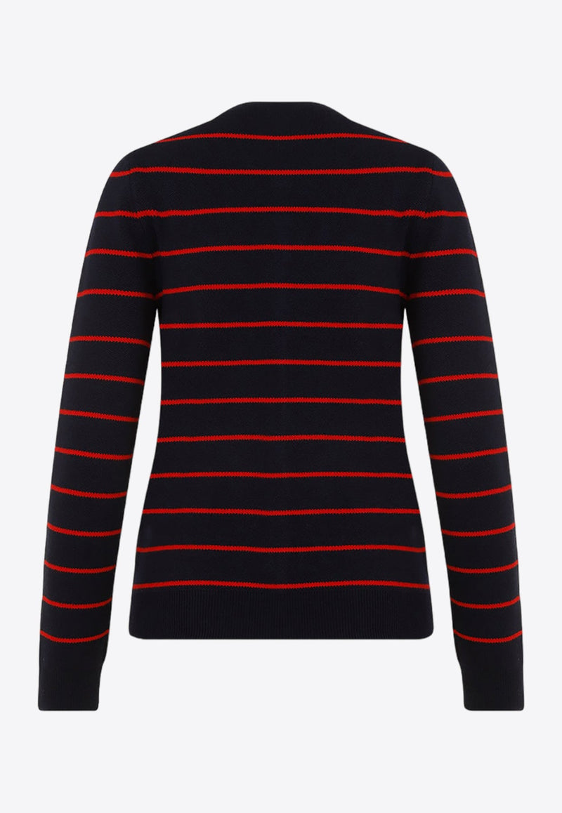 Wool-Blend Striped Cardigan