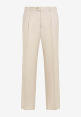 Single Pleat Wool Pants