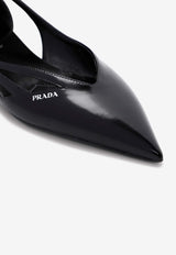 Pointed-Toe Leather Ballet Flats