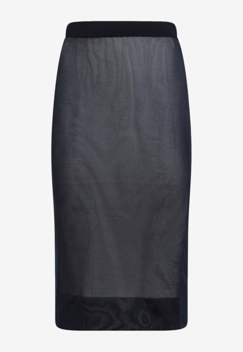 High-Rise Pencil Midi Skirt