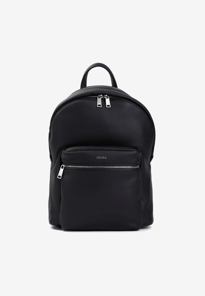 Grained Leather Backpack