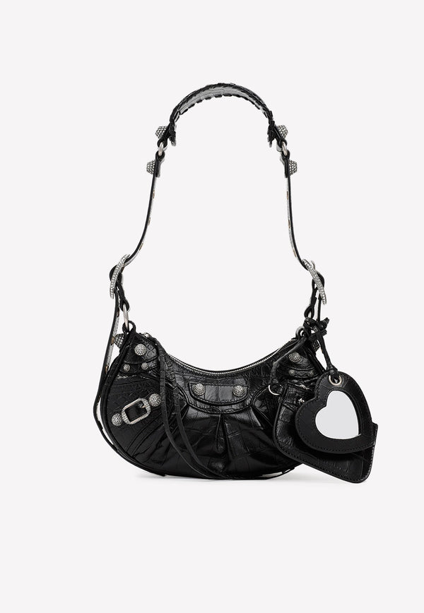 Le Cagole XS Shoulder Bag in Croc Embossed Leather