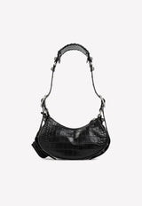 Le Cagole XS Shoulder Bag in Croc Embossed Leather