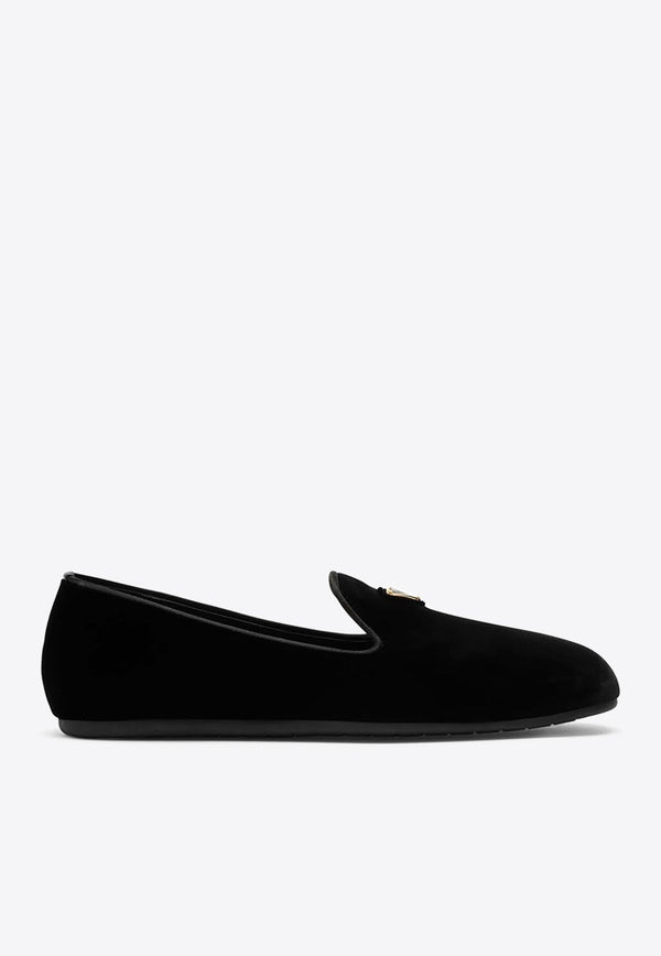 Logo Velvet Loafers