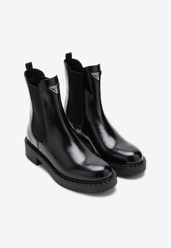 Brushed Leather Chelsea Boots