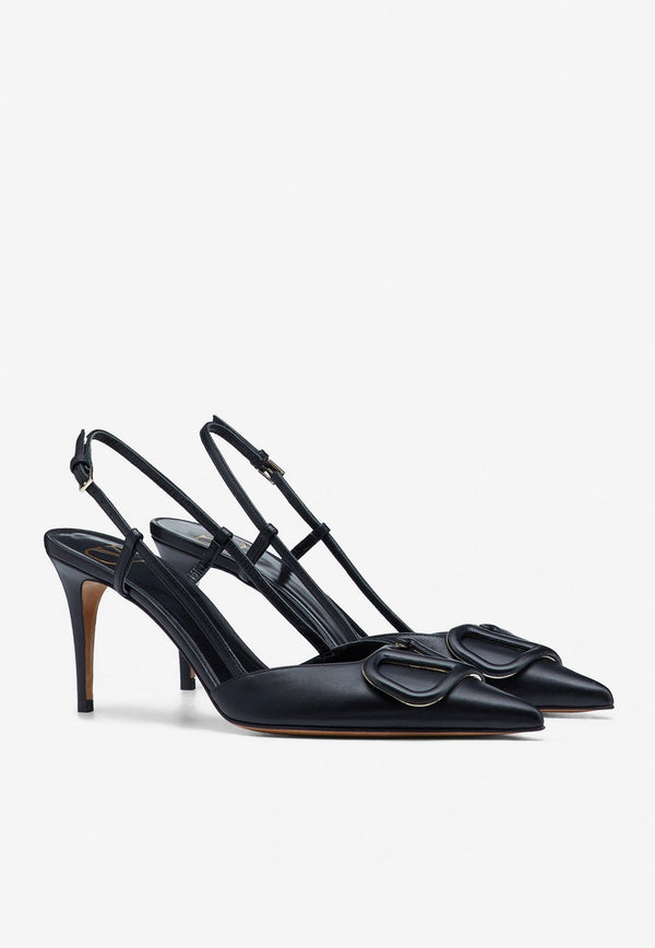 VLogo 80 Calf Leather Slingback Pumps