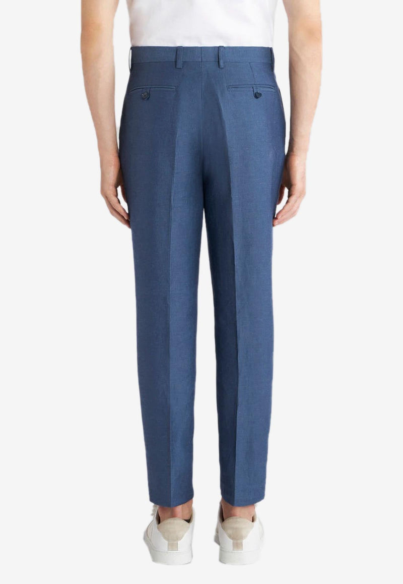 Linen Blend Tailored Pants