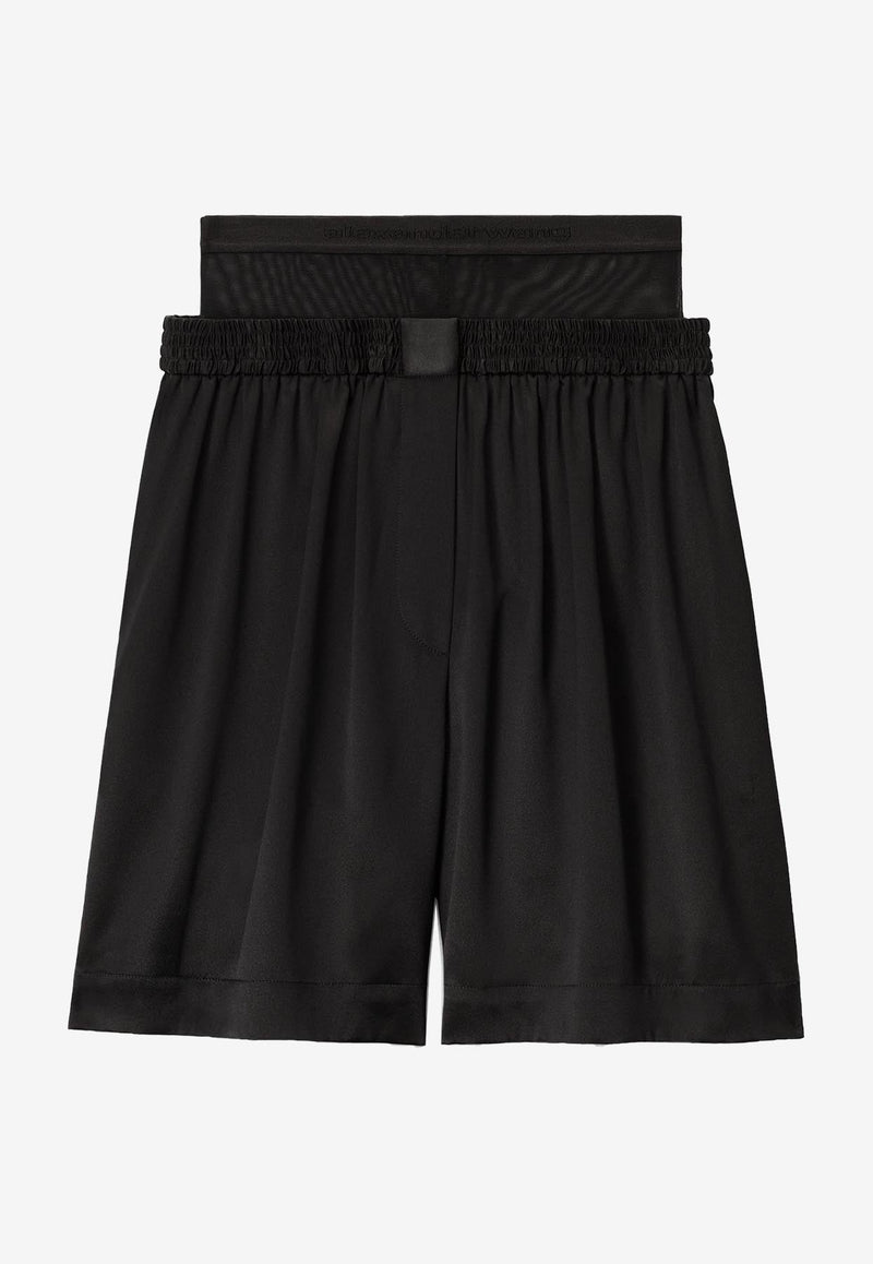 Layered Boxer Shorts in Silk Charmeuse