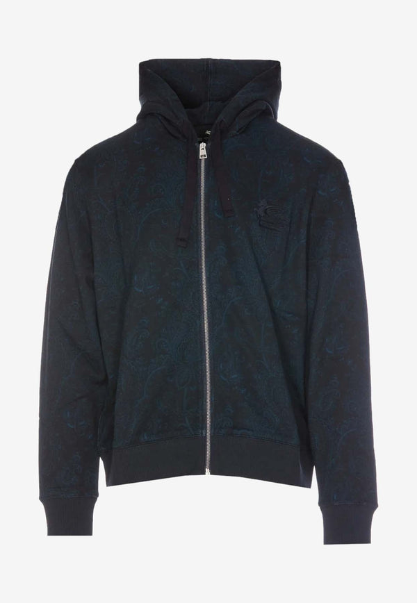 Paisley Print Zip-Up Hoodie