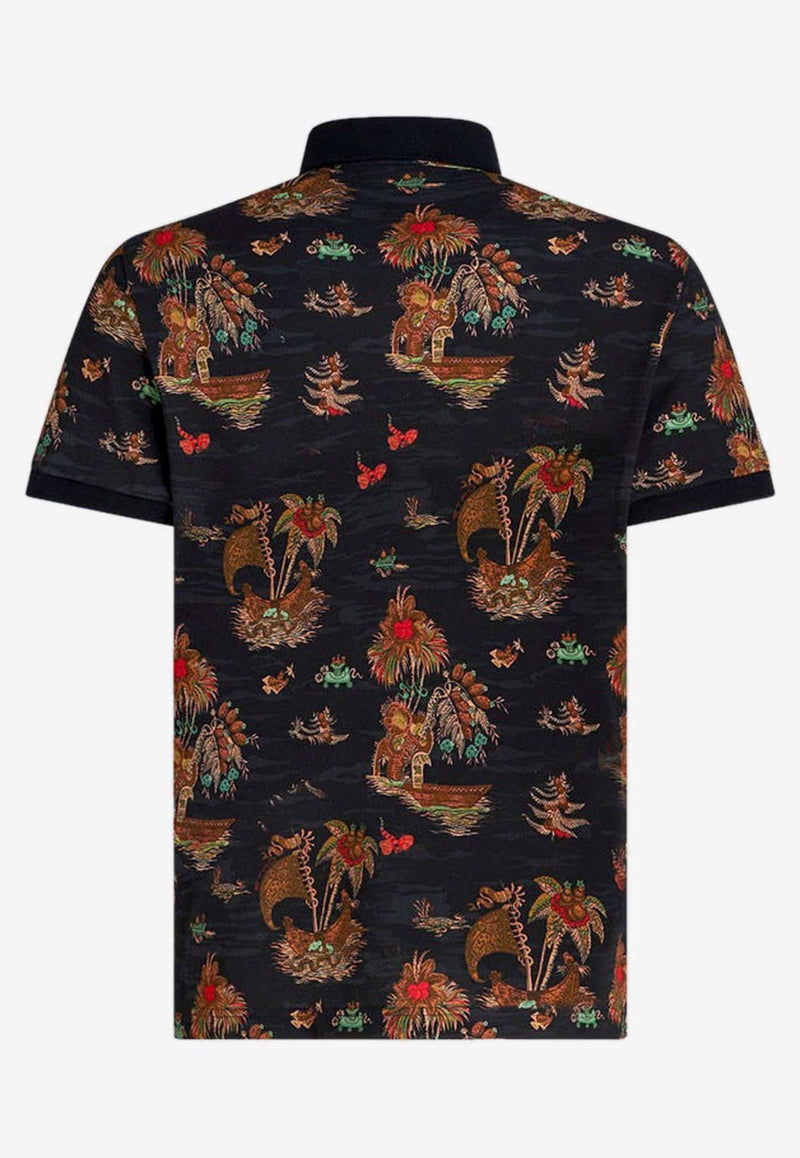 Graphic Print Polo T-shirt