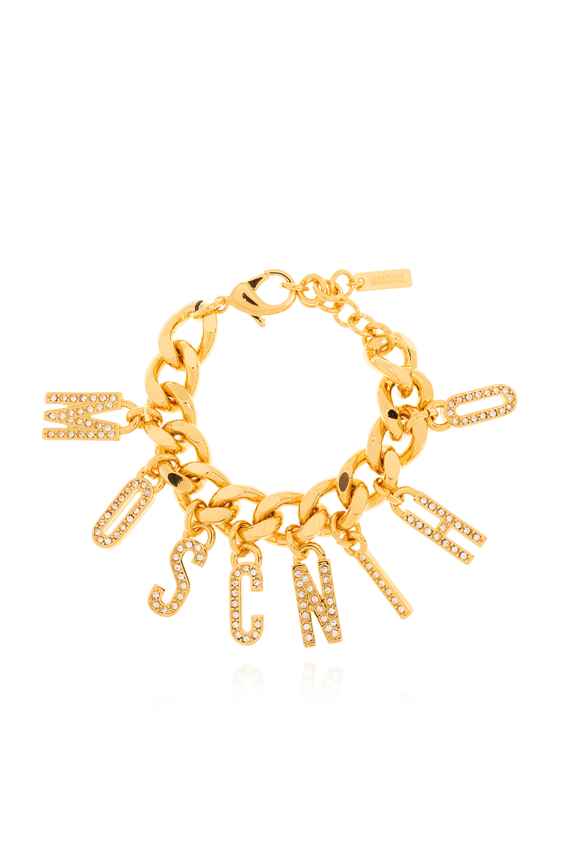 Crystal-Embellished Logo Charms Bracelet