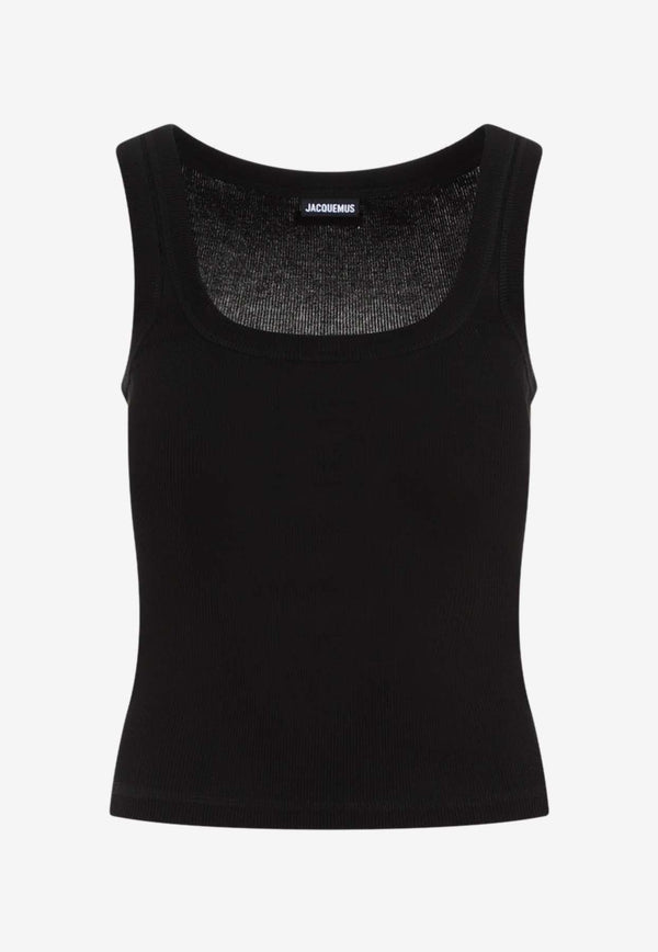 Logo-Tag Ribbed Sleeveless Top