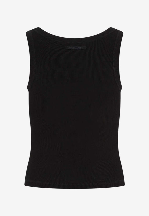 Logo-Tag Ribbed Sleeveless Top