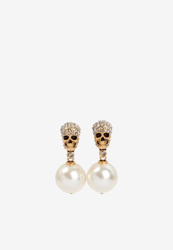 Crystal and Pearl Embellished Drop Earrings