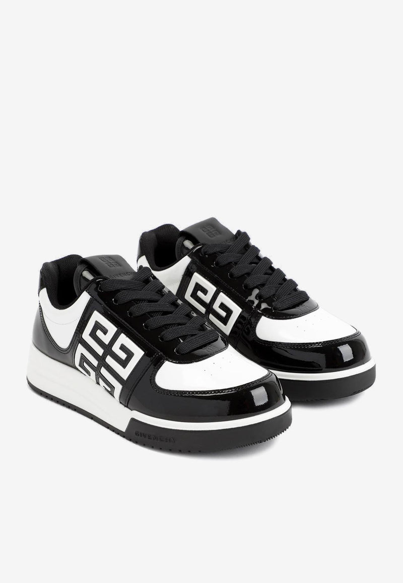 G4 Logo Low-Top Sneakers in Patent Calf Leather