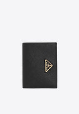 Logo-Plaque Calf Leather Wallet