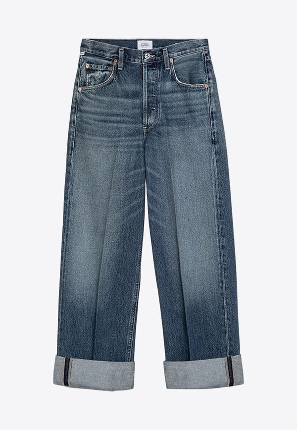 Ayla Washed Baggy Jeans with Turn-Ups