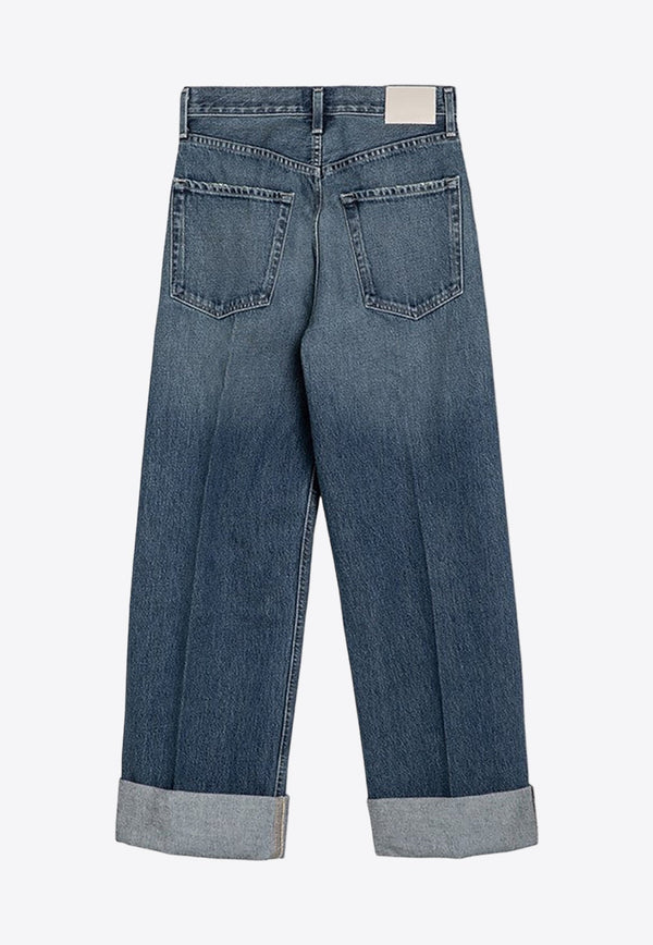 Ayla Washed Baggy Jeans with Turn-Ups