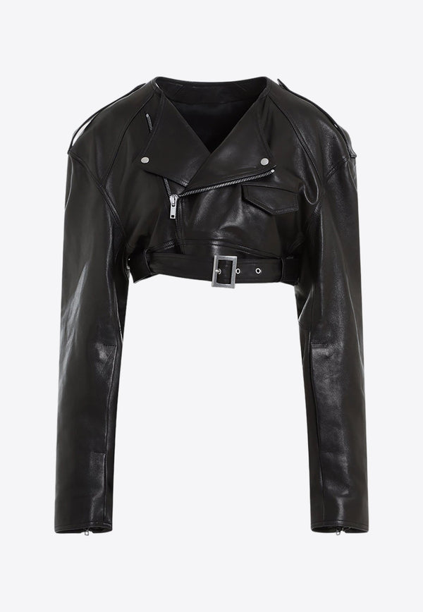 Micro Biker Leather Jacket