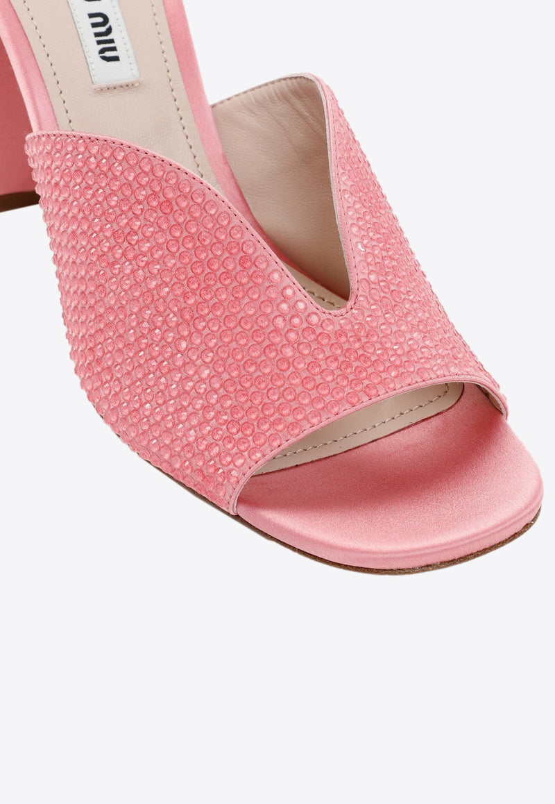 85 Crystal-Embellished Satin Sandals