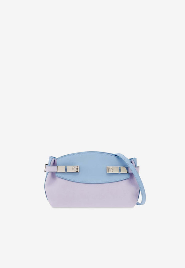 Hug Bi-Color Crossbody Bag in Calf Leather