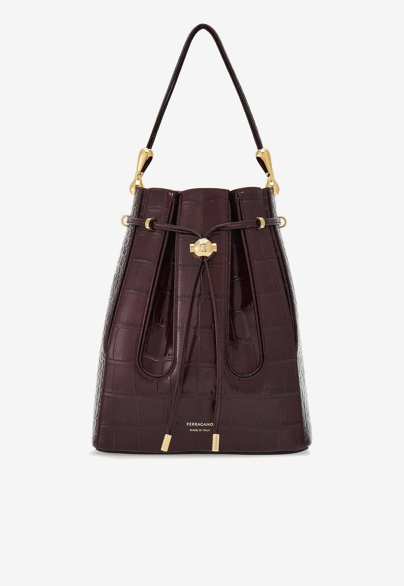 Medium Leather Bucket Bag