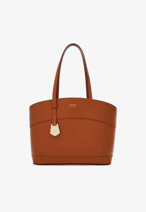 Charm Calf Leather Tote Bag