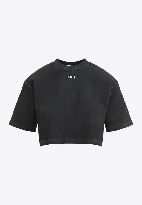 Logo Ribbed Crop T-shirt