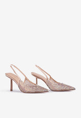 Gilda 80 Crystal-Embellished Slingback Pumps