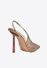 Gilda 100 Crystal Mesh Slingback Pumps