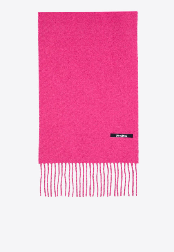 Logo Jacquard Fringed Scarf