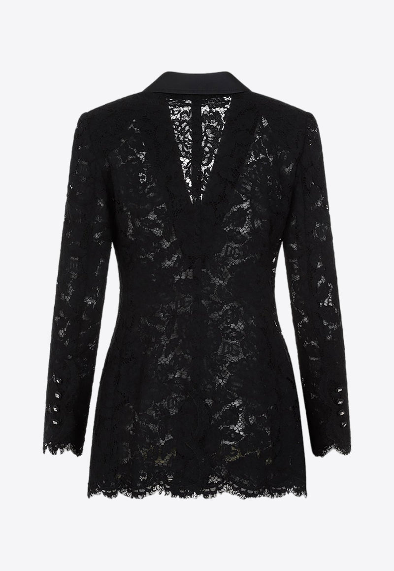 Double-Breasted Lace Blazer
