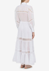 Ileana Lace-Trimmed Maxi Shirt Dress