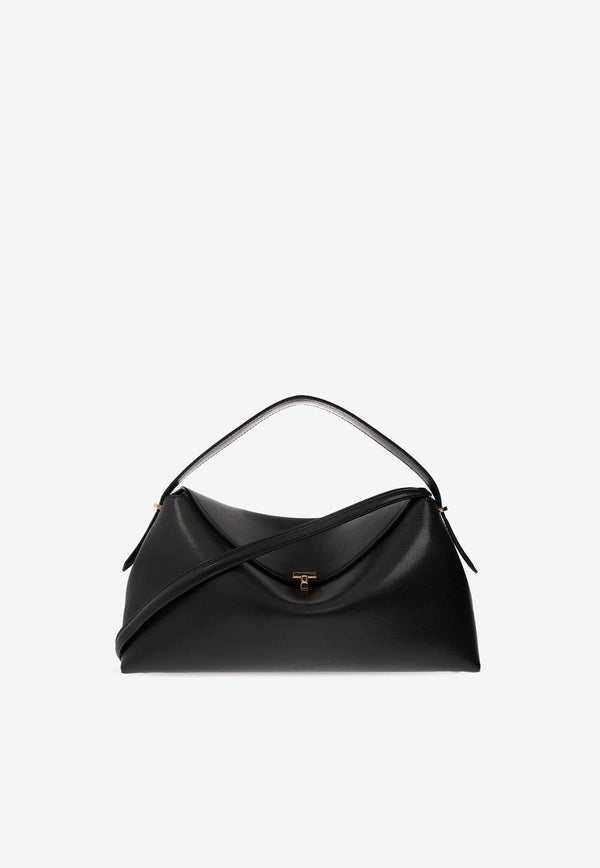 T-Lock Leather Top Handle Bag