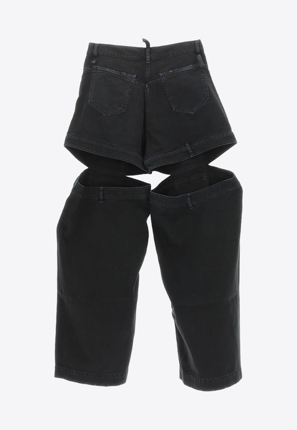 Ashton Straight-Leg Jeans with Cut-Outs