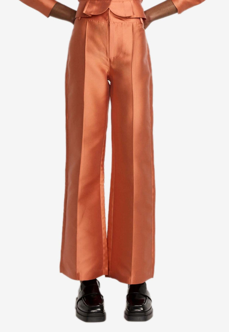 Flared Tailored Satin Pants