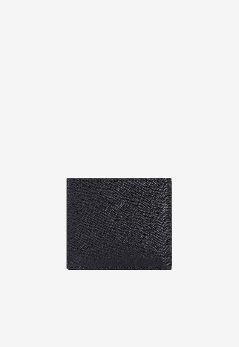 Logo-Plaque Bi-Fold Leather Wallet