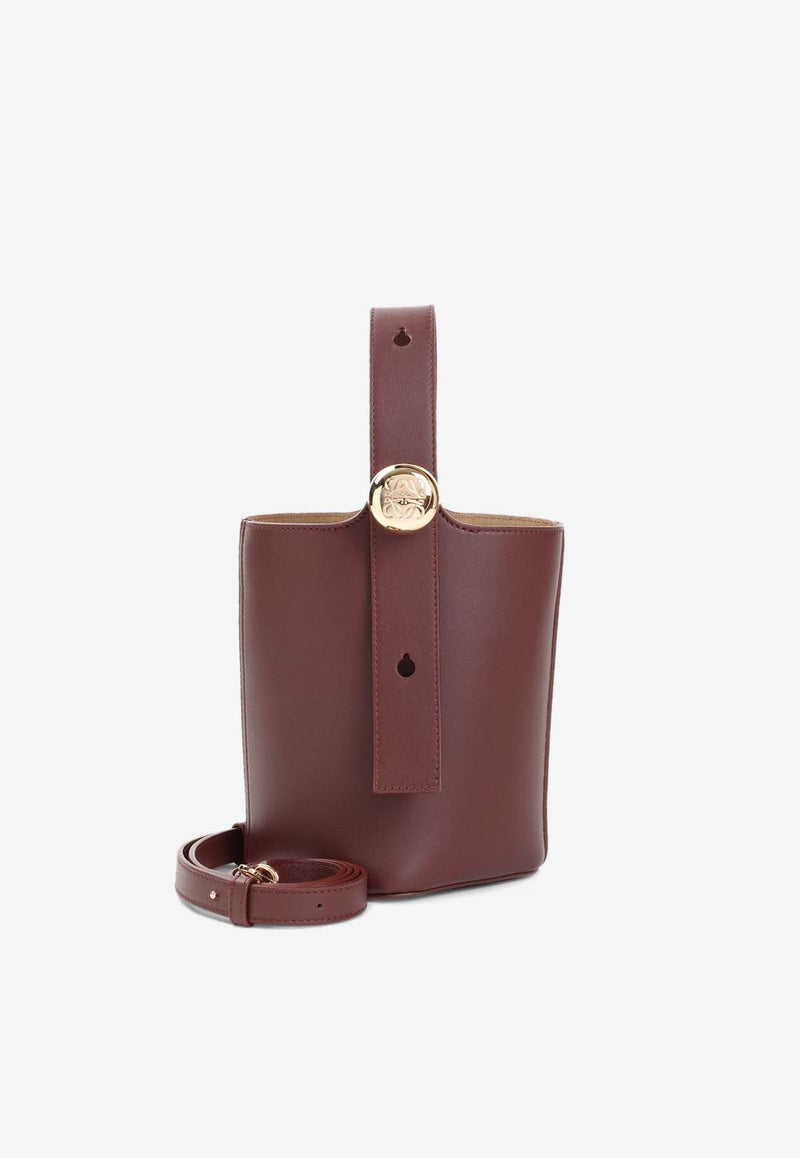 Mini Pebble Leather Bucket Bag