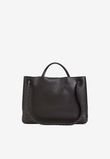 Medium Andiamo Leather Top Handle Bag