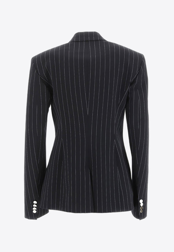 Pinstriped Wool Blazer