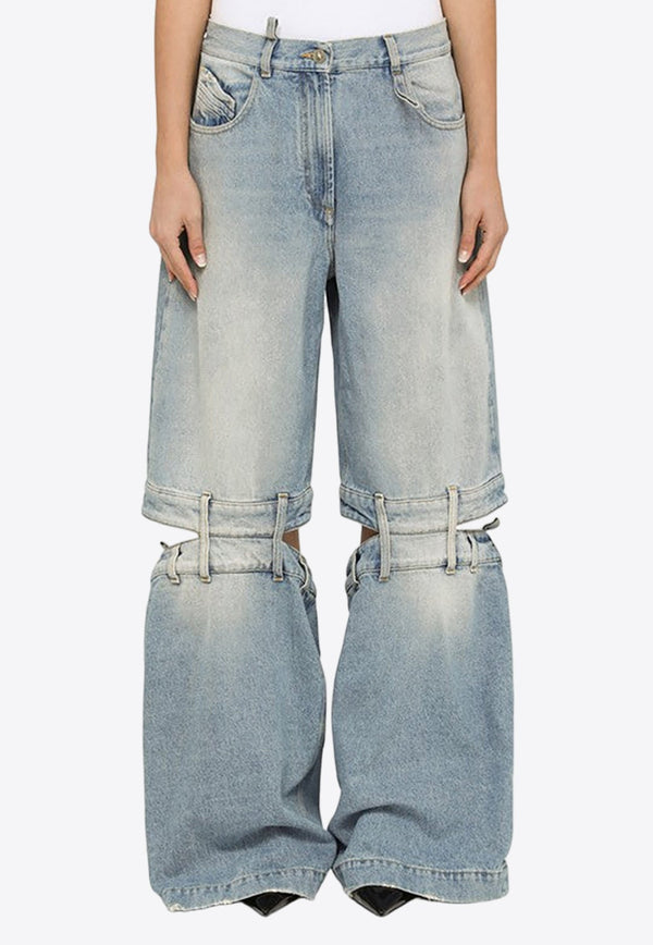 Wide-Leg Jeans with Cut-Out Detail